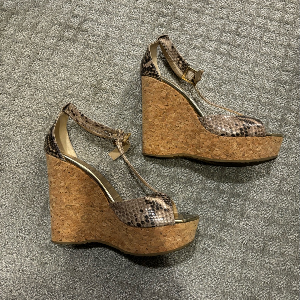 Jimmy Choo snakeskin design wedges, sz 38 - Picture 3 of 5